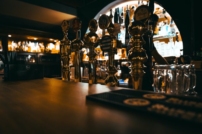 bar taps inside pub