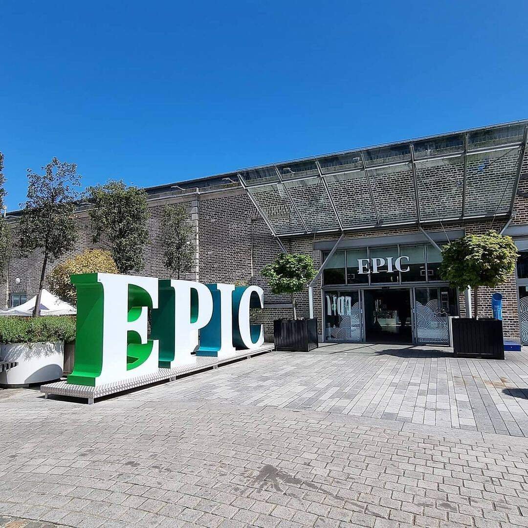 Entrance to EPIC Ireland with large sign