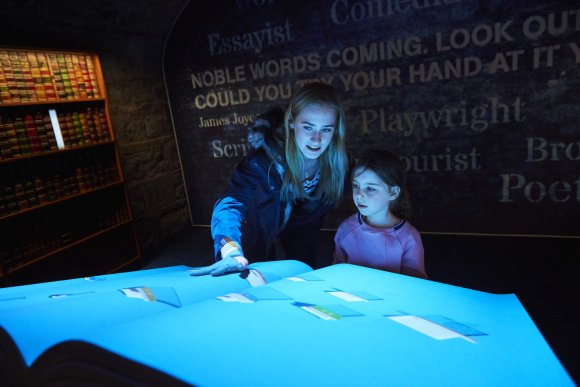 Two people at interactive gallery in epic museum dublin