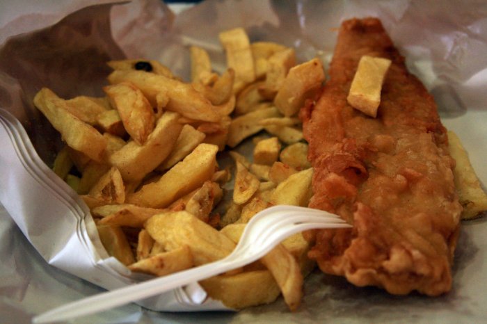 fish and chips in a bag