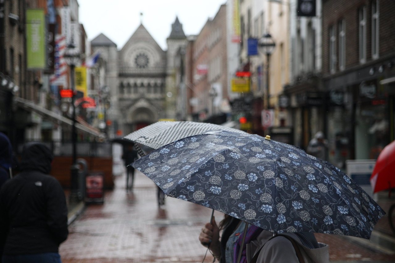 Umbrella picture during Dublin downpour 