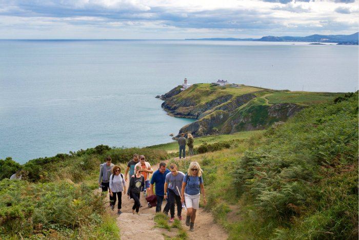 people walking the cliff of Howth