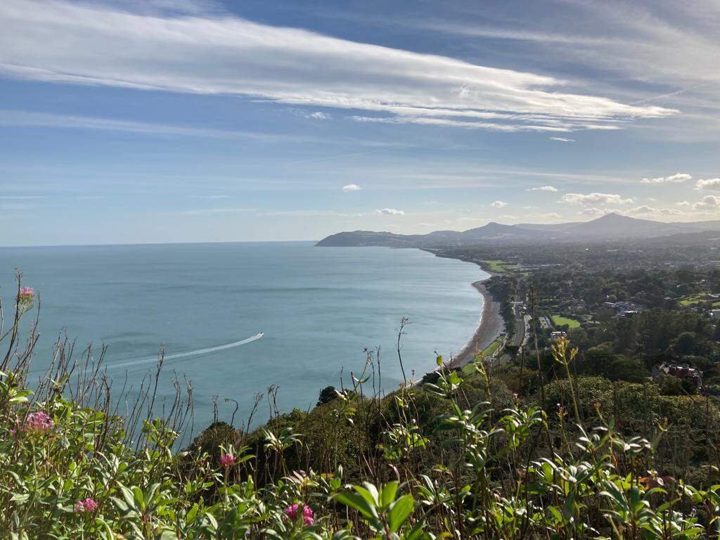 the coast with blue sea