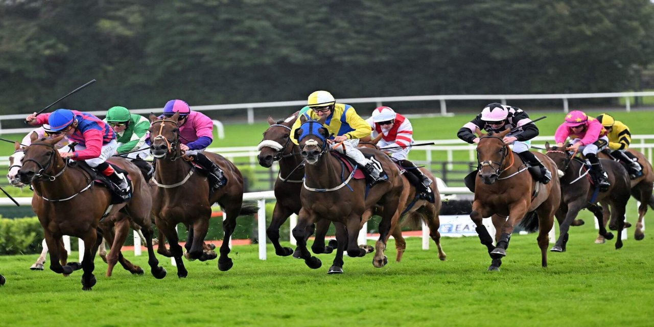 jockeys racing horses in galway ireland