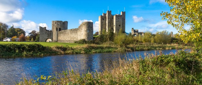 Castle with river in front, trim, ireland