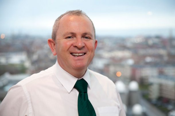 Qualified Dublin's city guide/driver John with panoramic view of Dublin