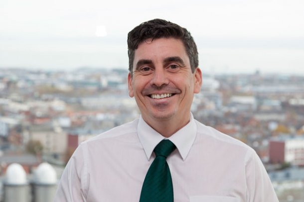 Qualified Dublin's city guide/driver Maurice with panoramic view of Dublin