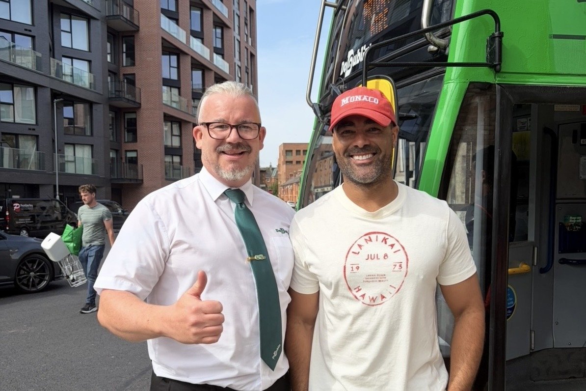 DJ Luke Thomas with Dodublin tour guide 