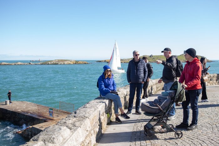 South Dublin Tour 2 group pram boat, waters, ocean,pram,red,purple,top