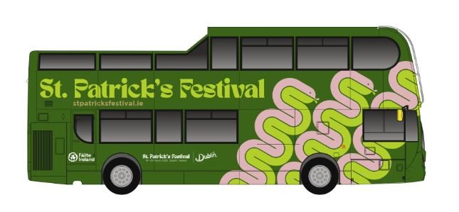 st. patrick's festival bus wrap