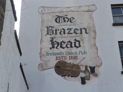 Image of a painting on wall of the brazen head 