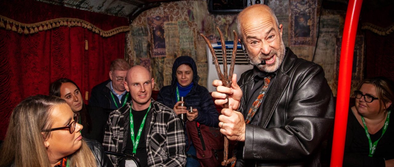 ghostbus actor with torture device