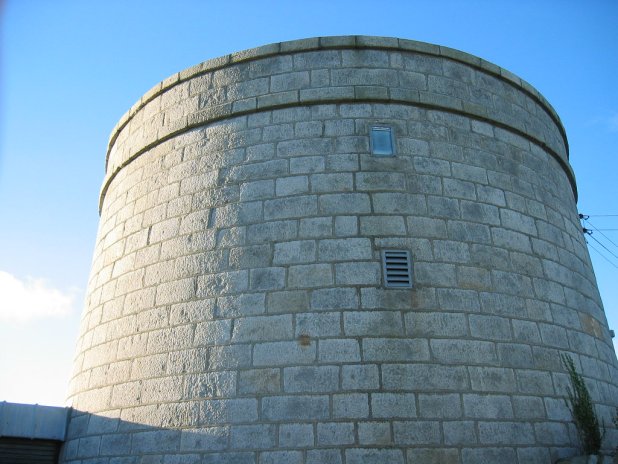 Martello Tower and coastal walkway at Seapoint, South Dublin