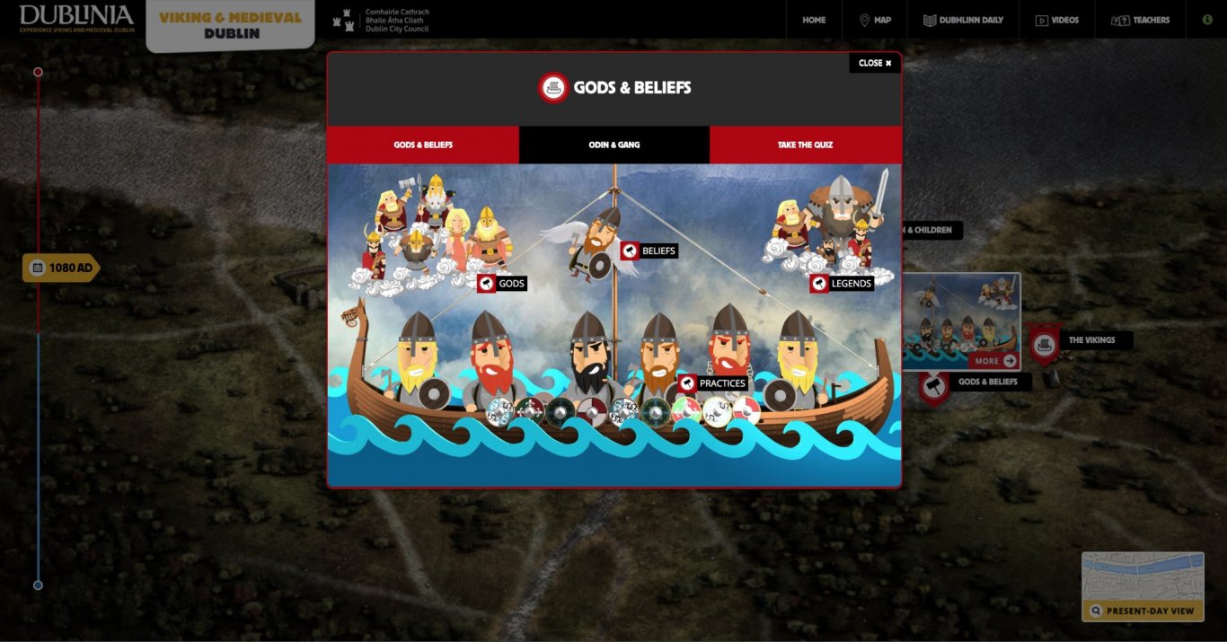 Dublinia Online Learning Screen with Vikings  