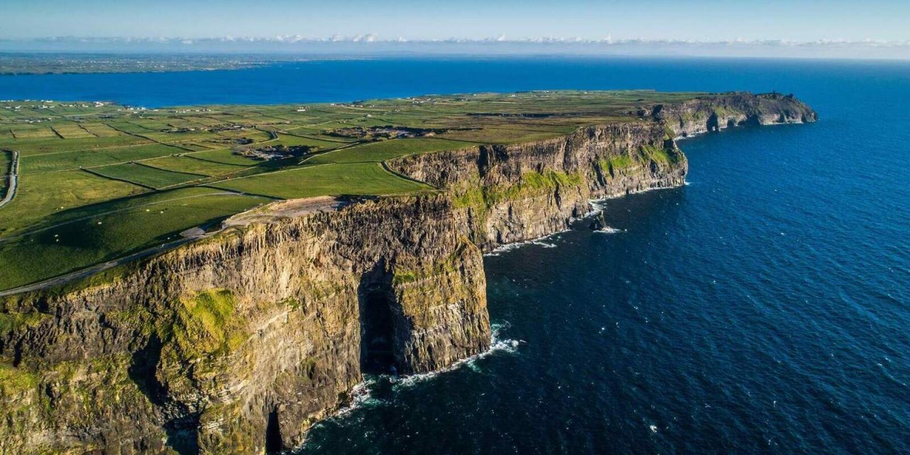 aerial photo of cliffs of moher