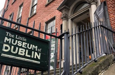 Exterior sign for little museum of dublin on st stephen's green