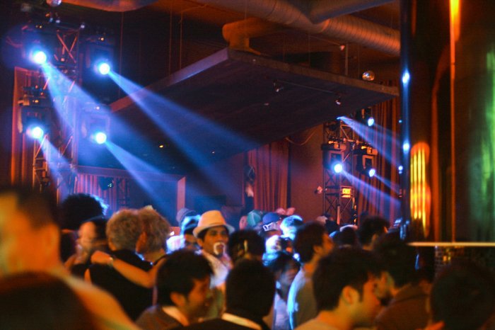 nightclub scene with lights